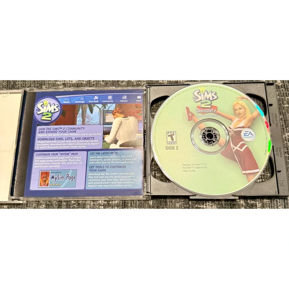 The Sims 2 University PC Expansion Pack 2-Disc Set 2005 Retro
